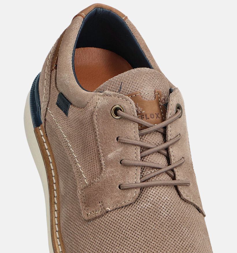 Bufflox Viena Taupe Su&egrave;de Veterschoenen voor heren (370255) - geschikt voor steunzolen