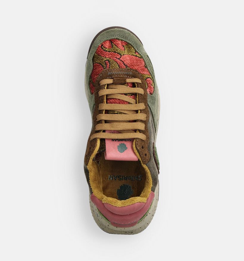 Satorisan Chacrona Premium Groen/Rode Sneakers voor dames (361789) - geschikt voor steunzolen