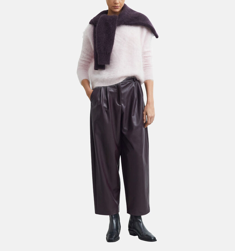 comma Bordeaux Faux-Leather Broek voor dames (381681)