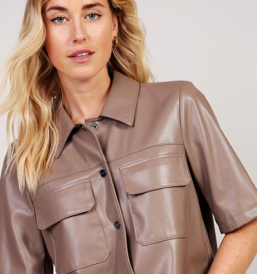 comma Bruine Kort Hemd Faux Leather voor dames (364457)