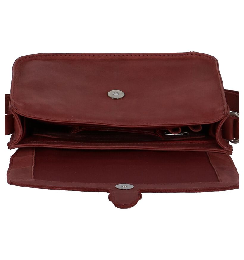 Bordeaux Crossbodytas Hampton Bays in leer (237991)