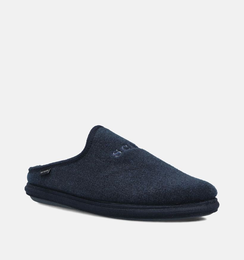 Scapa Pantoufles en Bleu pour hommes (364136) - pour semelles orthopédiques