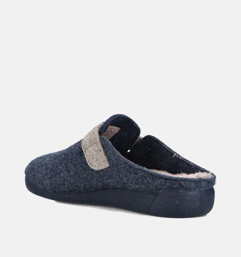 Milo & Mila Pantoufles en Bleu foncé/Gris pour filles, garçons (364949) - pour semelles orthopédiques