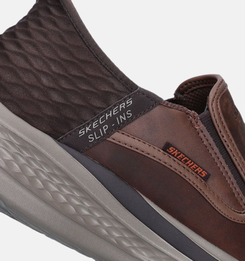 Skechers Slade Cognac Slip-ins voor heren (350326) - geschikt voor steunzolen
