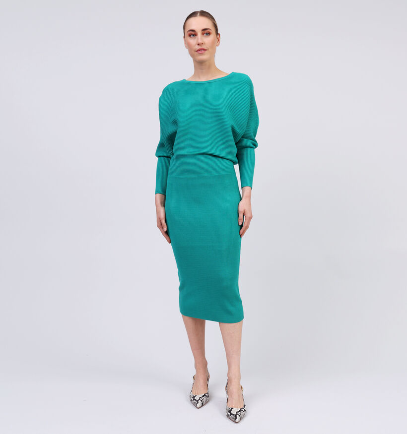 Expresso Groene Gebreide Jurk Ribbed voor dames (356945)