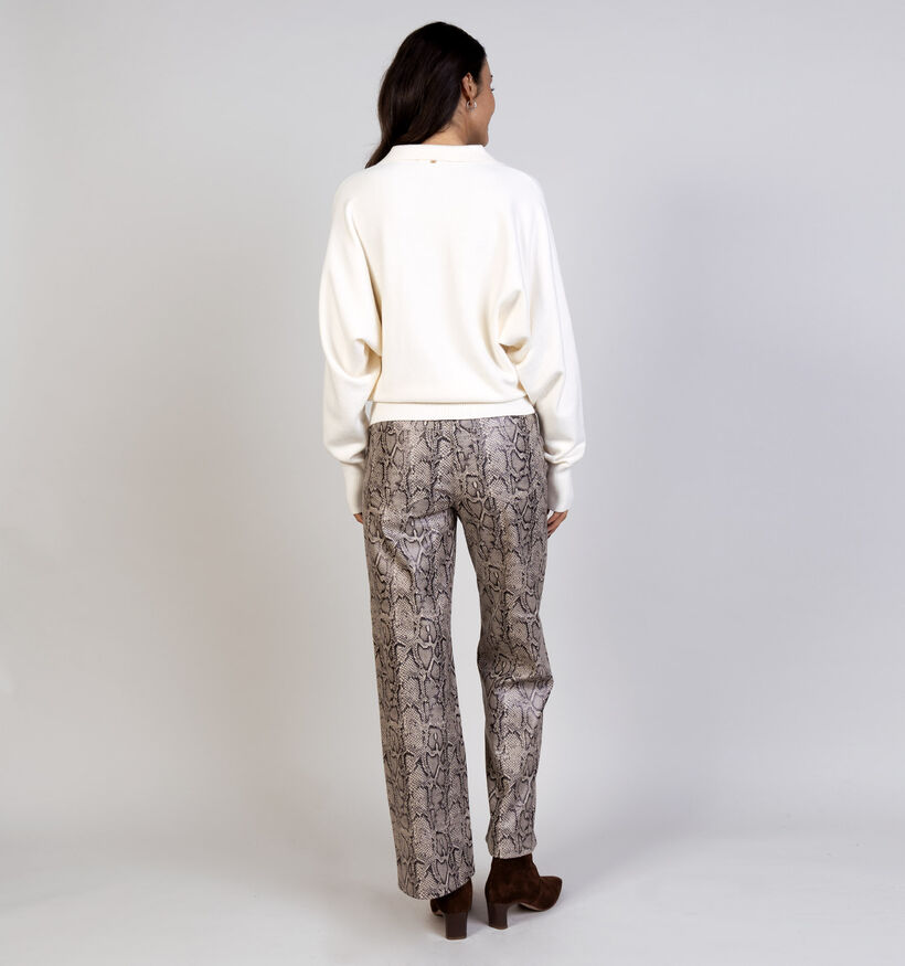 Vero Moda Tessa Snake Pantalon L30 en Beige pour femmes (365682)