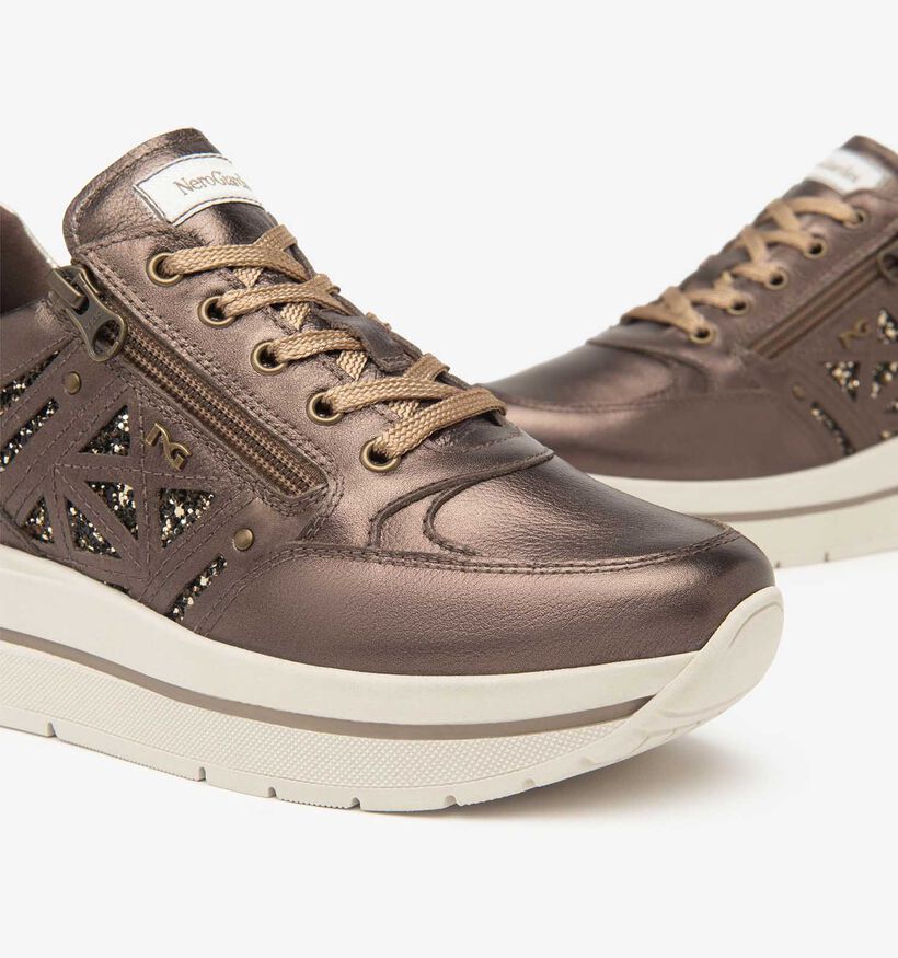NeroGiardini Bronzen Sneakers met Rits voor dames (361713) - geschikt voor steunzolen