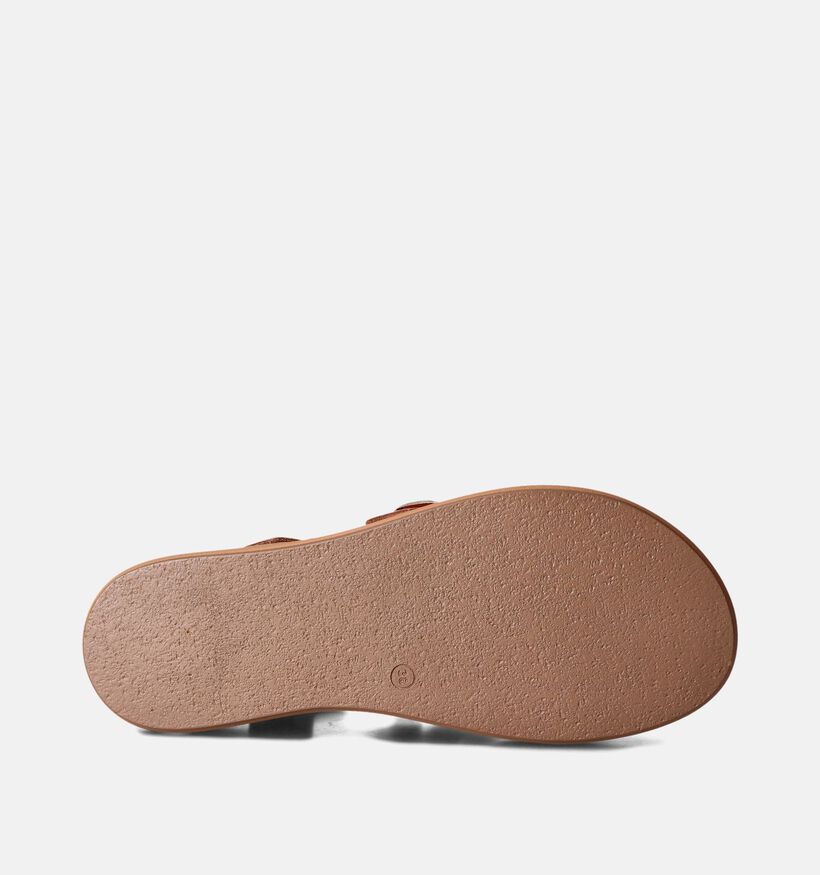 Inuovo Sandales plates en Cognac pour femmes (356456)