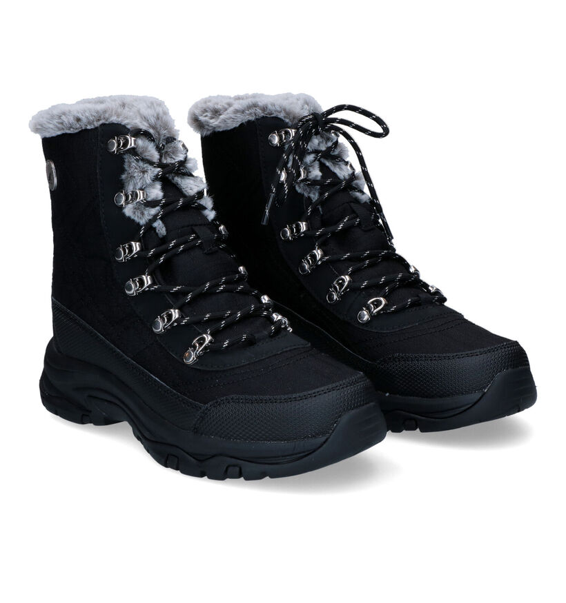 Skechers Trego Cold Blue Bottes de neige en Noir pour femmes (312805) - pour semelles orthopédiques