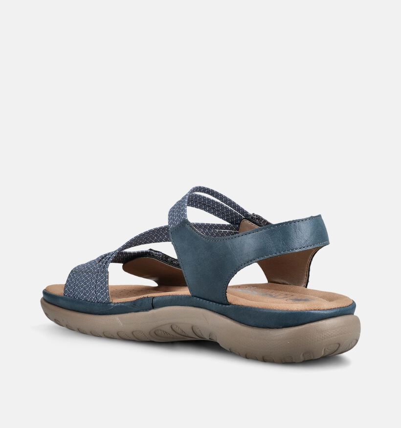 Rieker Sandales plates en Bleu pour femmes (370415)