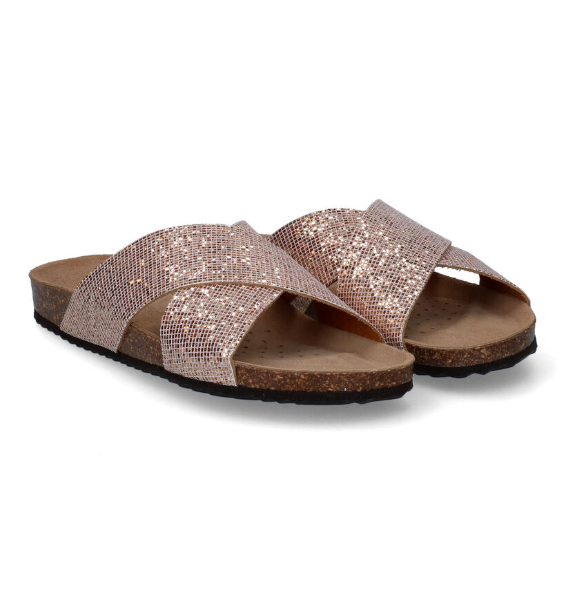 Geox Brionia Rose gold Slippers in leer (311575)