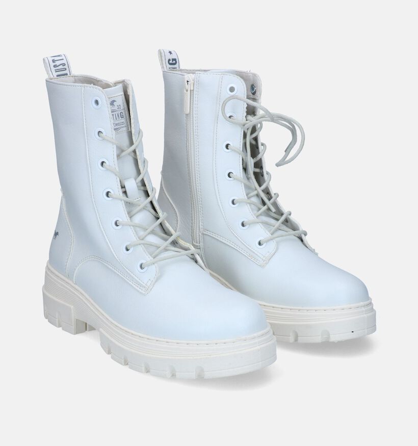 Mustang Witte Boots voor dames (303691) - geschikt voor steunzolen