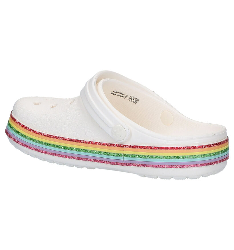 Crocs Crocband Rainbow Witte Slippers in kunststof (269660)