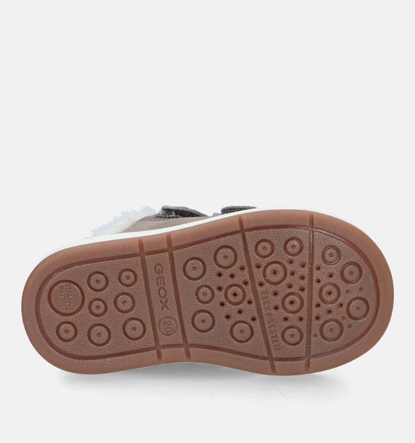 Geox Trottola Chaussures à velcro étanches en Bronze pour filles (329864) - pour semelles orthopédiques