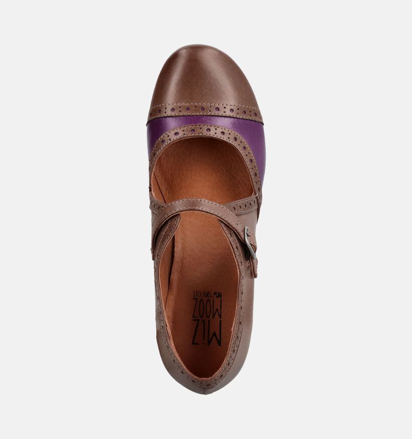 Miz Mooz Franki Bruine/Paarse Enkelpumps voor dames (381364)
