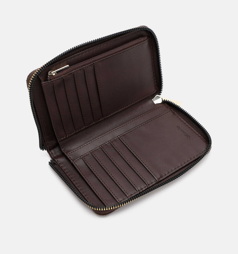 Tamaris Marina Suede Porte-monnaie zipp&eacute; en Brun fonc&eacute; pour femmes (378803)
