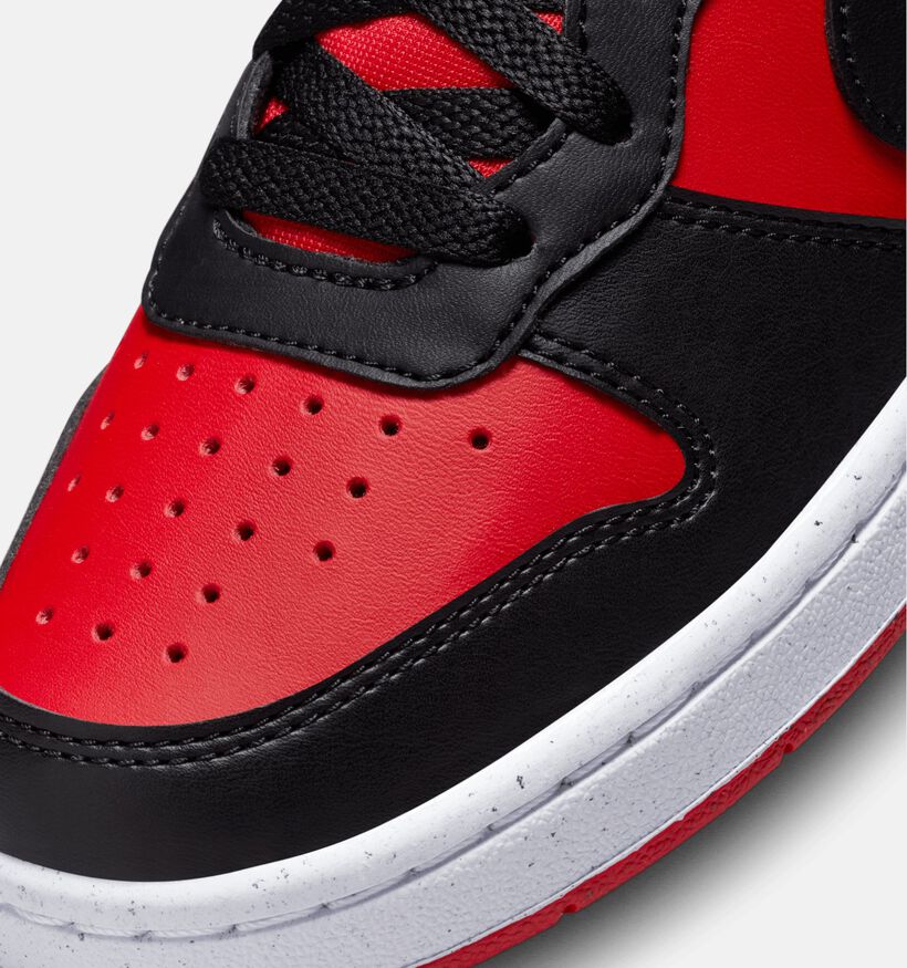 Nike Court Borough Low Rode/Zwarte Sneakers voor jongens, meisjes (359832) - geschikt voor steunzolen