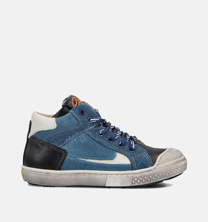 STONES and BONES Liam Blauwe Hoge Schoenen voor jongens (362021) - geschikt voor steunzolen