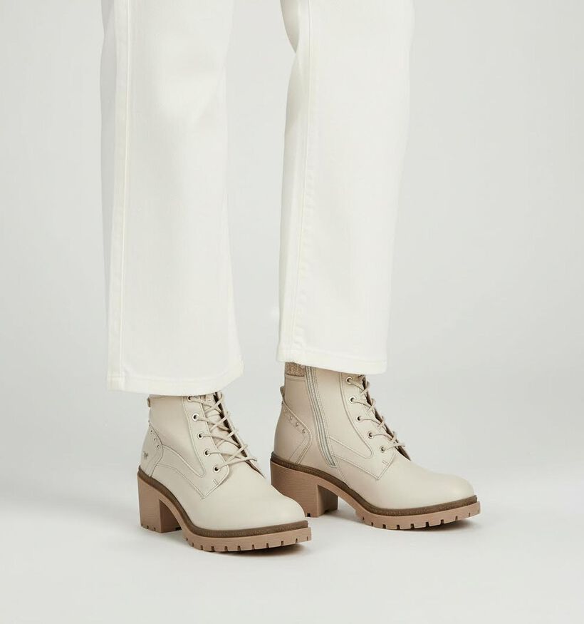 Mustang Bottines à talons en Beige pour femmes (363712)