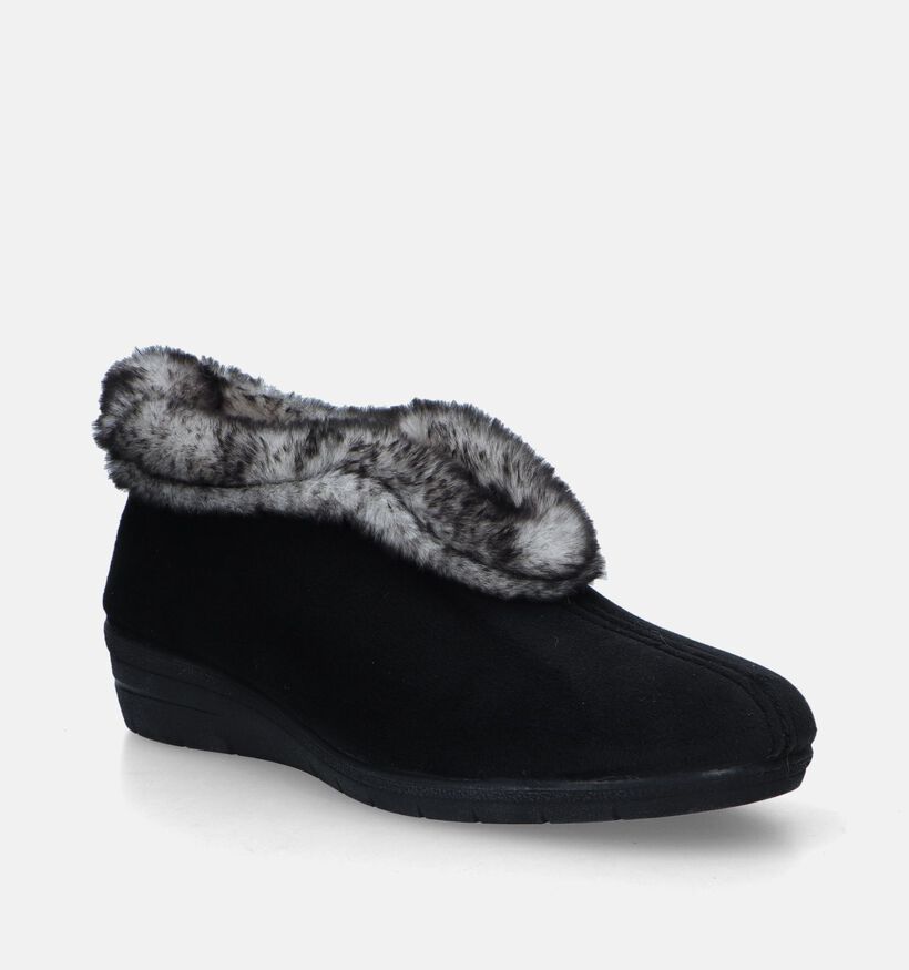 Comfort Plus Zwarte Pantoffels voor dames (292885)