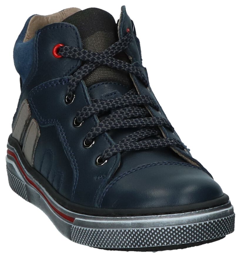 Romagnoli Donkerblauwe Boots met Rits & Veters in leer (232247)