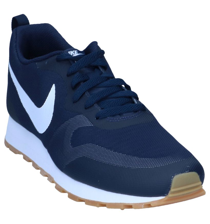 Donkerblauwe Sneakers Nike MD Runner in stof (237859)