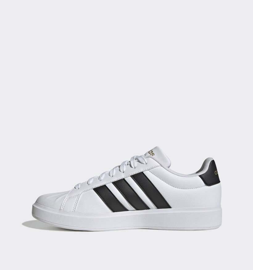 adidas Streettalk Baskets en Blanc/Noir pour hommes (372641) - pour semelles orthop&eacute;diques