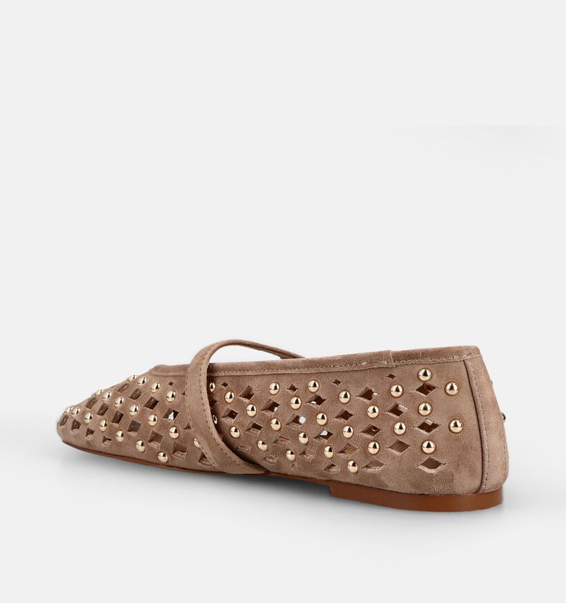 Laurent David Taupe Ballerina's met Studs voor dames (373665)