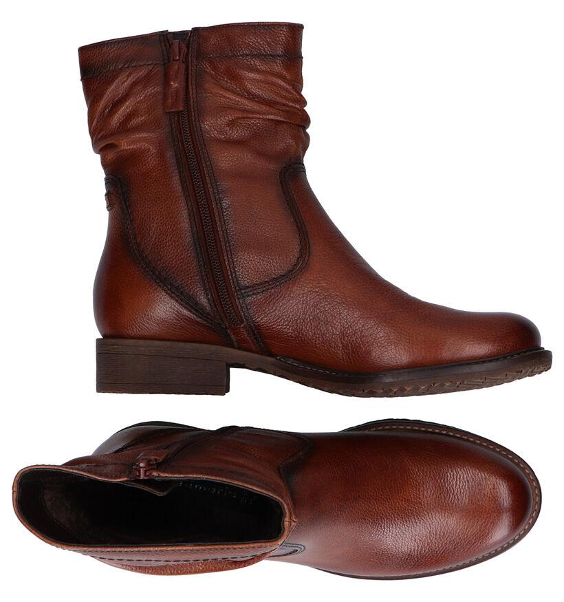 Tamaris Touch it Cognac Enkellaarzen in leer (296820)