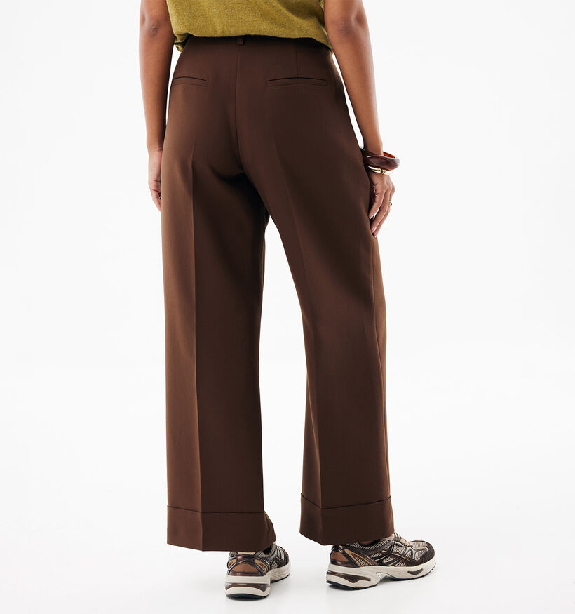 Mexx Pleated Belt Donkerbruine Geklede Broek voor dames (380718)