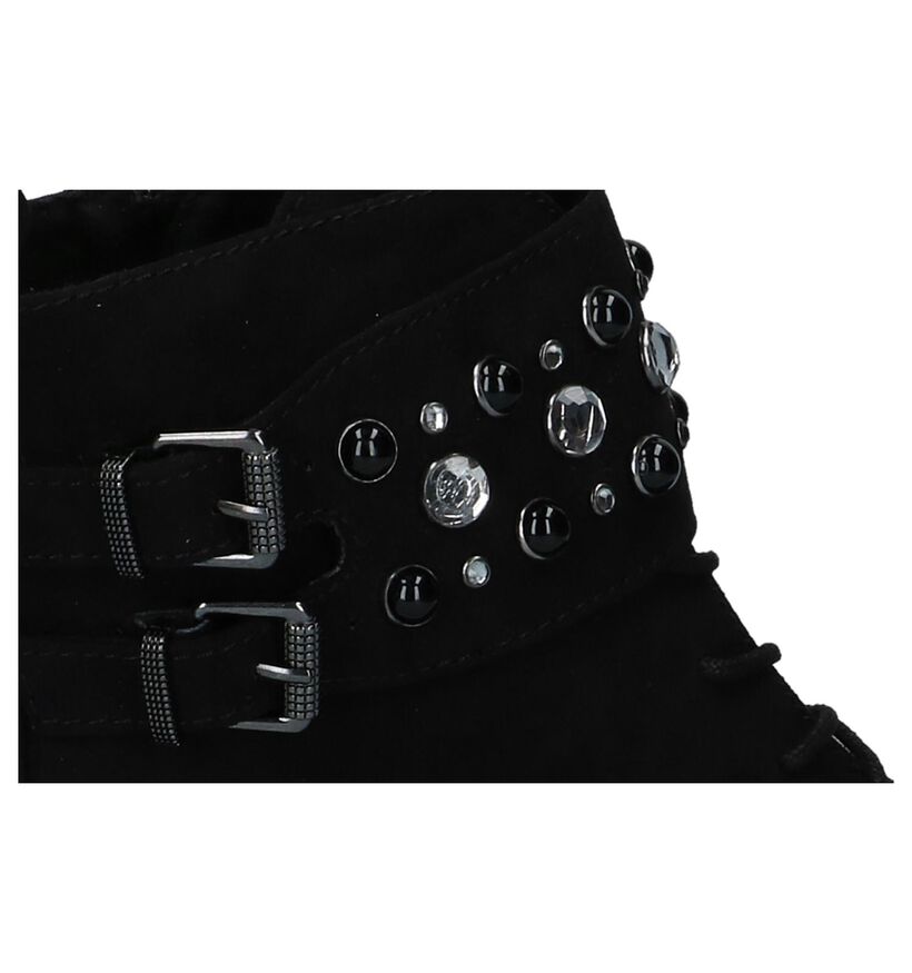 Zwarte Boots met Veters Marco Tozzi in stof (222099)