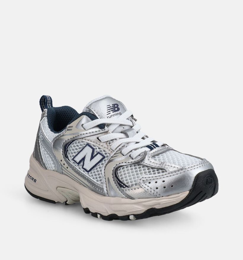 New Balance 530 Baskets basses en Argent pour filles, gar&ccedil;ons (377319) - pour semelles orthop&eacute;diques