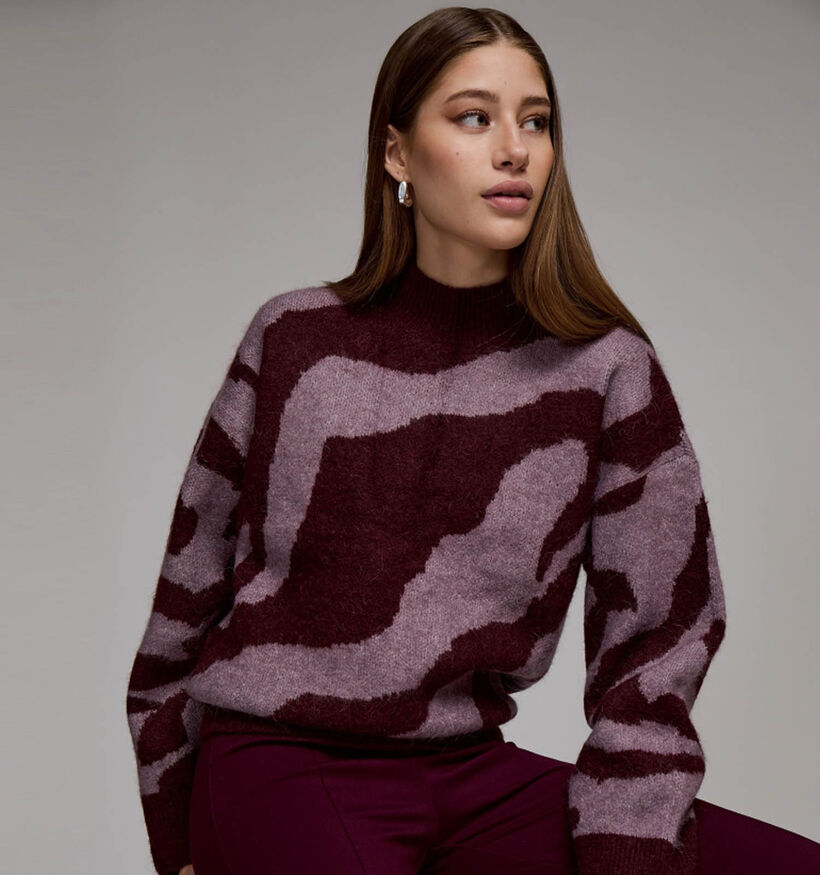 Minus Bettie Pull en tricot en Bordeaux pour femmes (349967)