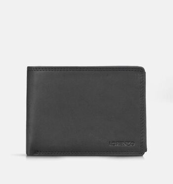 Euro-Leather Portemonnees Zwart/Cognac