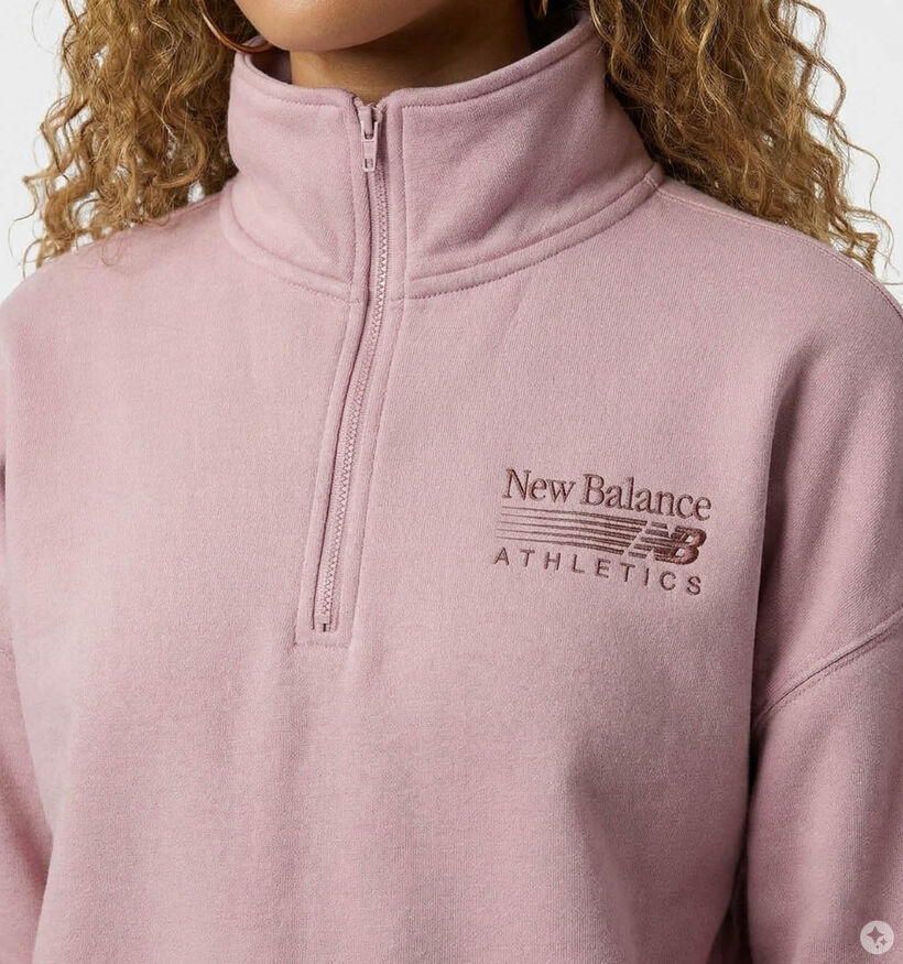New Balance Sweatshirt en Rose pour femmes (385903)