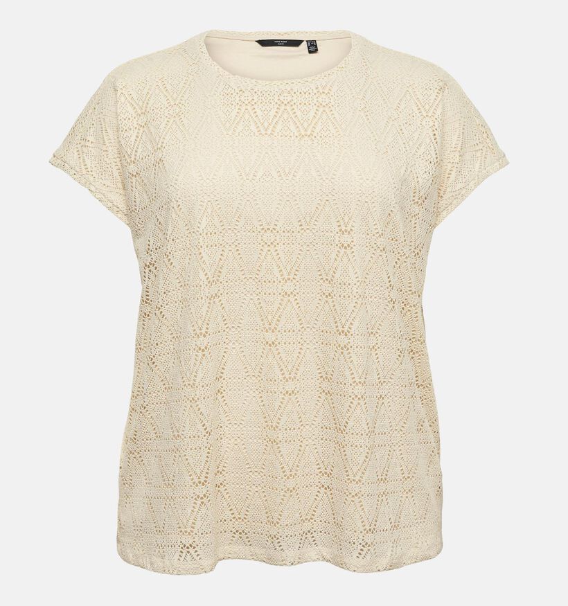 Vero Moda Curve Maya Ava Beige T-shirt voor dames (369332)