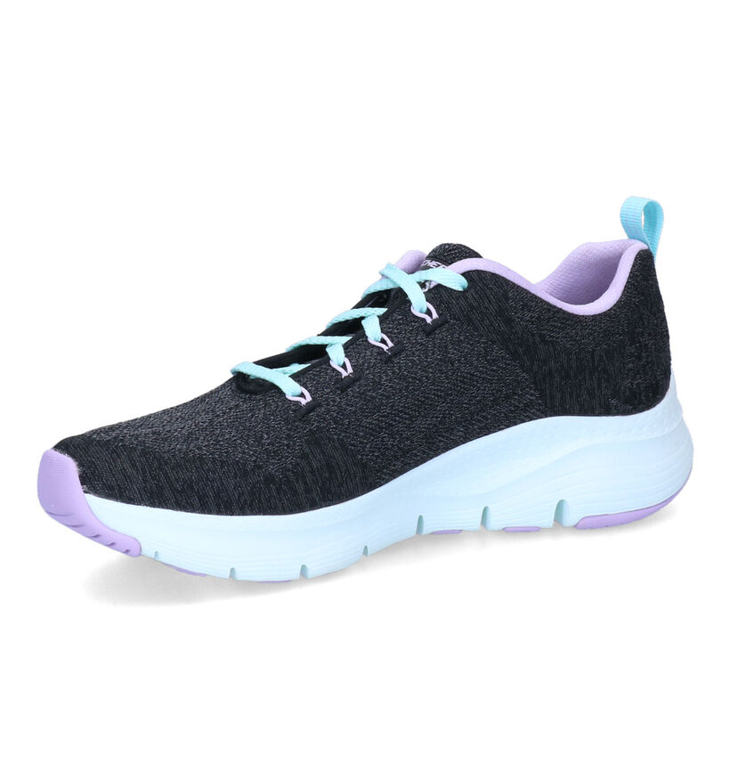 Skechers Arch Fit Comfy Wave Blauwe Sneakers in stof (310701)