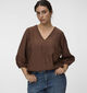 Vero Moda Curve Leslie Donkerbruine Blouse voor dames (378111)