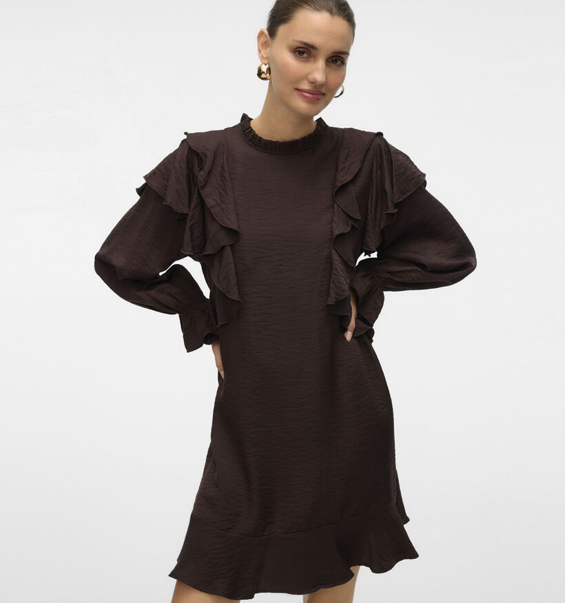 Vero Moda Lizzi Flounce Bruine Jurk voor dames (365676)