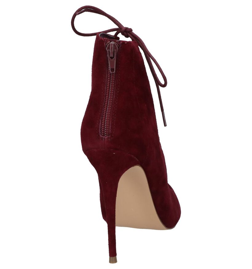 Steve Madden Delightful Bordeaux Enkellaarzen in daim (236913)