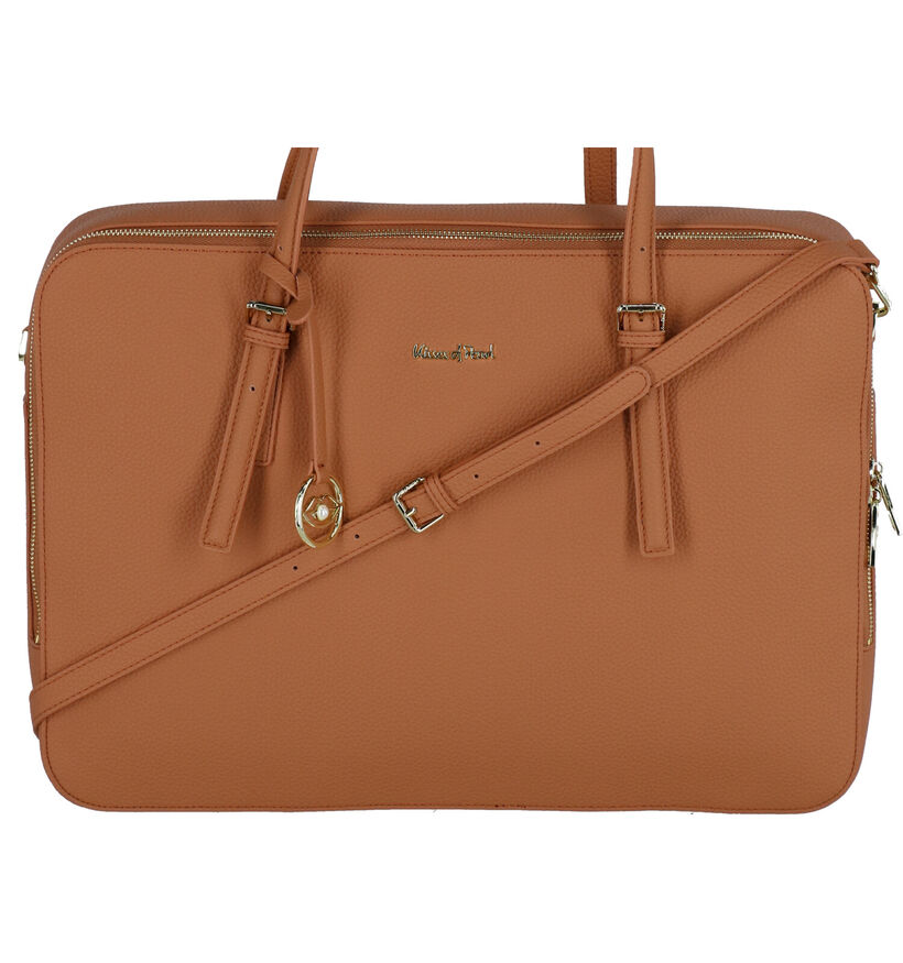 Kisses of Pearl Chloe Cognac Laptoptas in kunstleer (290636)