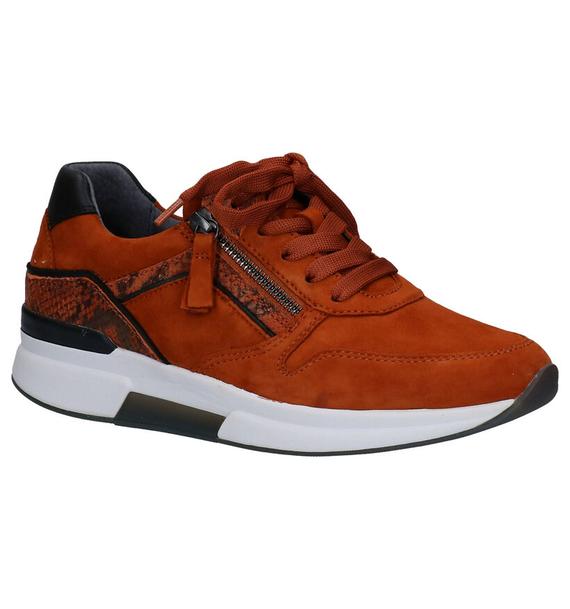 Gabor Rollingsoft Chaussures à Lacets en Orange en nubuck (283813)