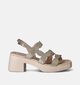 Wonders Gouden Sandalen met blokhak voor dames (357830)