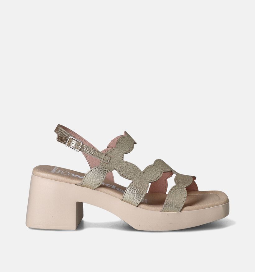 Wonders Gouden Sandalen met blokhak voor dames (357830)