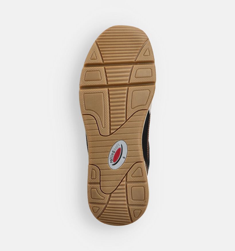 Gabor Rollingsoft Bruine/Zwarte Sneakers voor dames (360325) - geschikt voor steunzolen