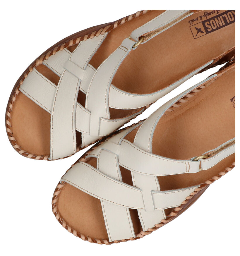 Pikolinos Cadaques Ecru/Cognac Sandalen in leer (289114)