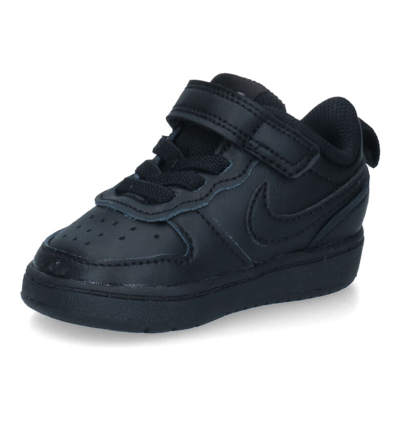 Nike Court Borough Zwarte Sneakers voor jongens, meisjes (325381)