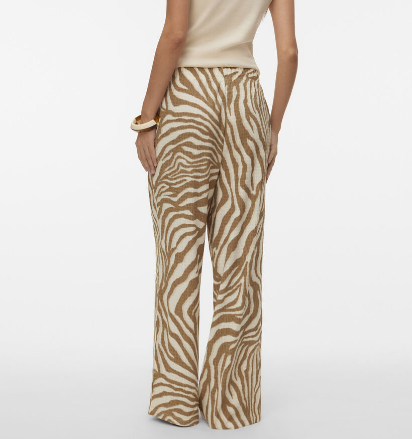 Vero Moda Friga Zebra Beige/Bruine Broek voor dames (367201)