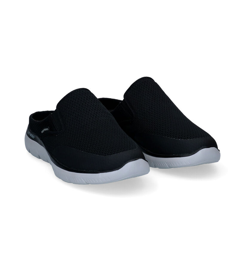 Skechers Summits Zwarte Pantoffels in stof (295662)