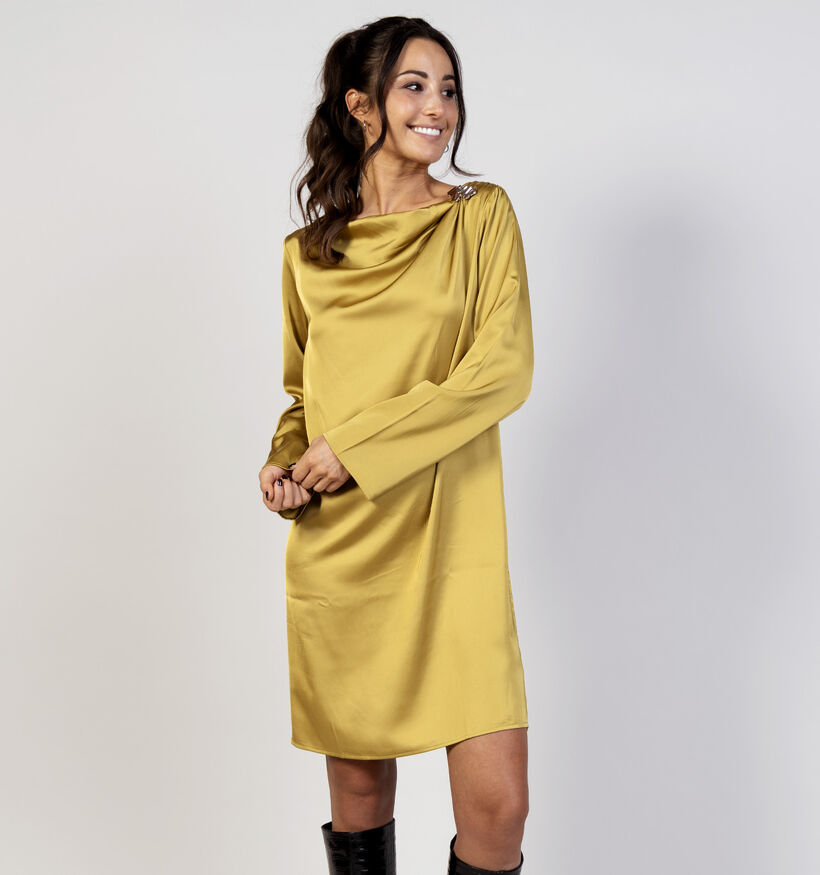 Vila Geo Buckle Geelgroene Jurk voor dames (372347)